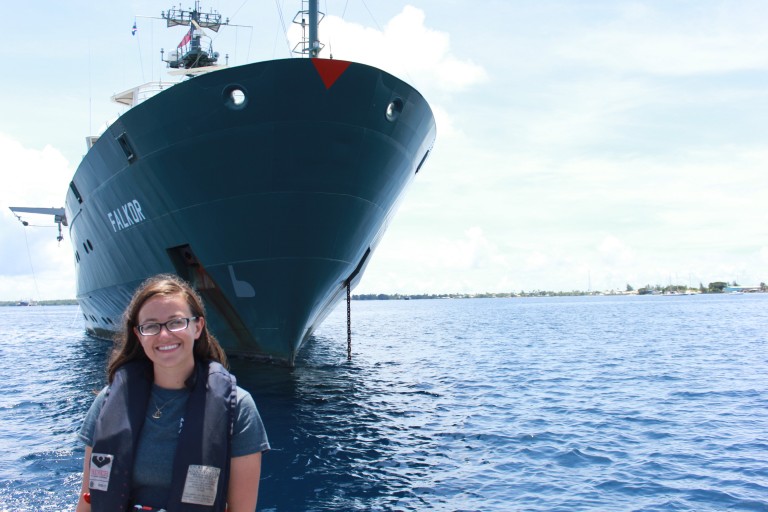 Student Opportunities participant Julianna Diehl is learning what it takes to be a marine technician onboard of R/V Falkor.