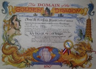 The Domain of the Golden Dragon certificate.