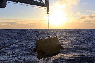 AUV Sentry being retrived from one of its busy missions.