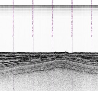 Sub Bottom Profiler image of a mud volcano - data collected by AUV Sentry under the direction of Chirstopher German