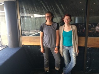 Julianna and Jennifer at Honolulu airport, getting ready to board the plane to Majuro, Marshall Islands. 