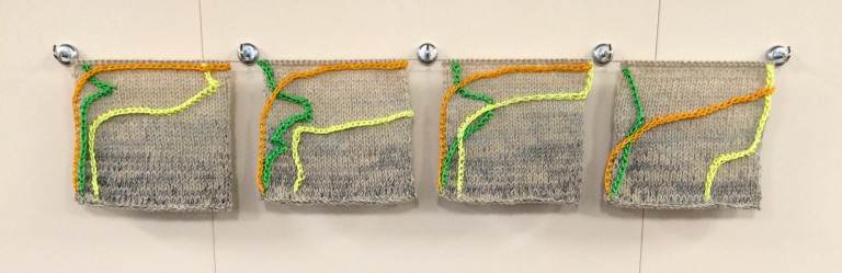 CTD textiles representing four sampling stations from the voyage. 