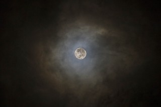 A full moon casts light over the nightly operations.