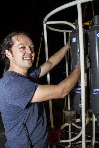 Long hours: Dr. Mak Saito prepares the TMR rosette to be deployed by night.