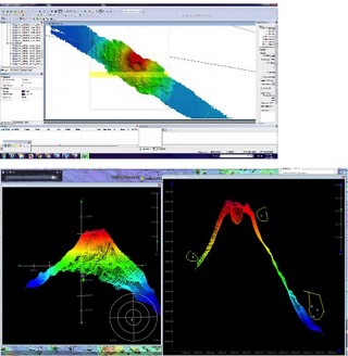 CARIS screens with outliers circled to be removed. 