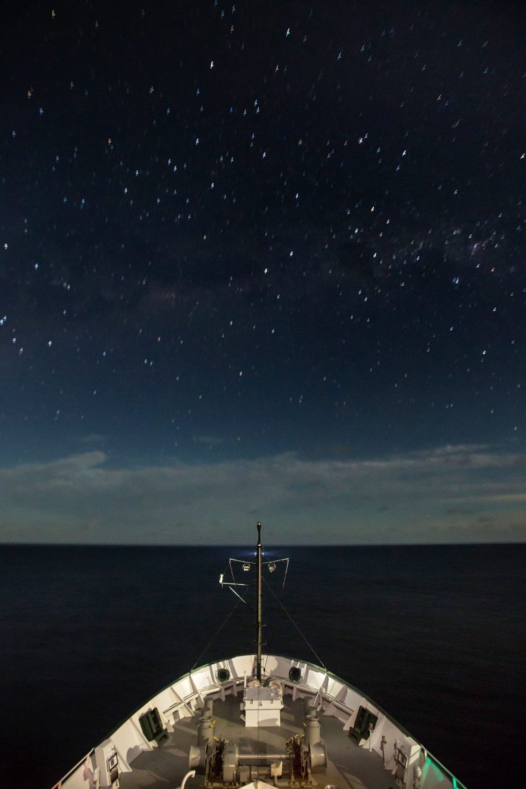 Stars over R/V Falkor.