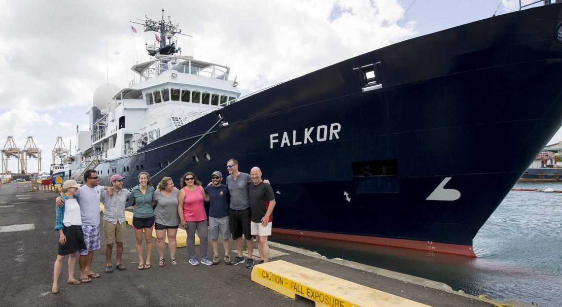 An excited science team says goodbye to land before 6 days of sailing.