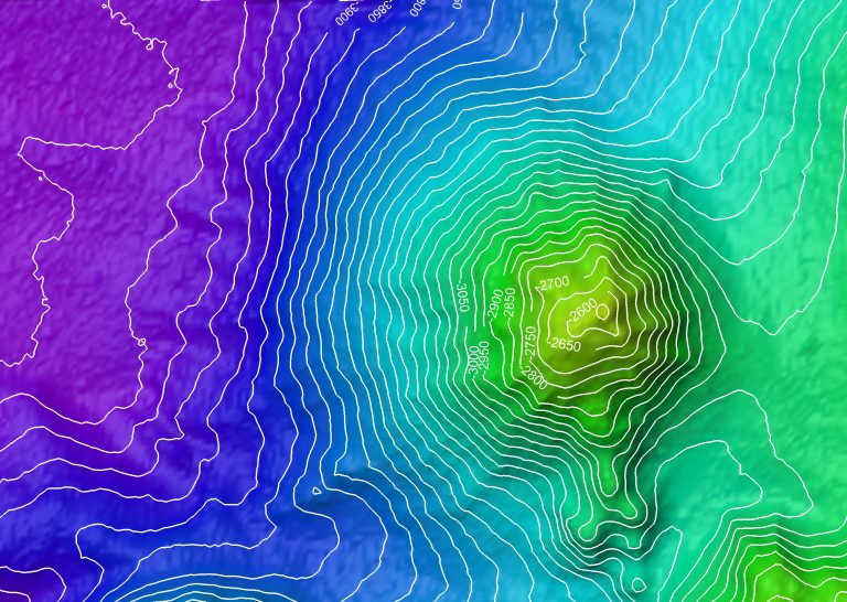McVay Seamount topographical map.