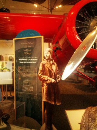 Amelia Earhart display at the Smithsonian.