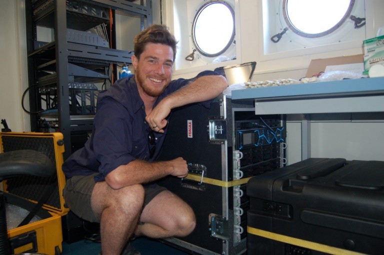 Matt and his friend, Nebula computing system onboard Falkor.