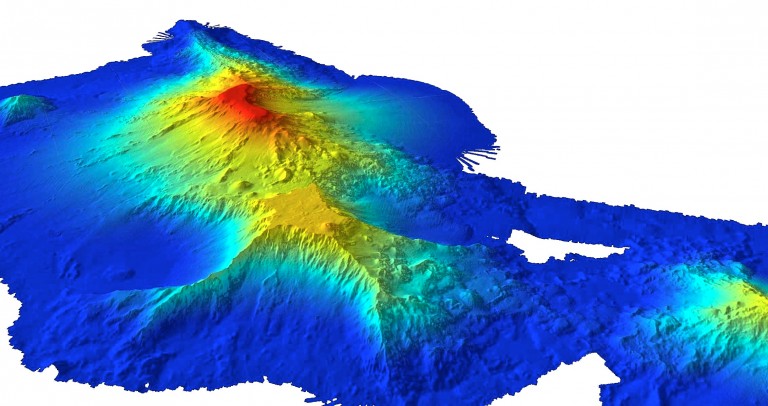 Sonar view of Bank 9, the last major feature the team mapped before returning to port. 