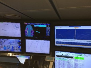 The best part of the ship tour is the science control room. Students have the chance to see the data streaming in and get the chance to chat with student scientists about the research on Tamu Massif. 