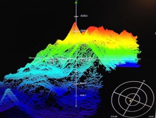 Processed multi-beam image of Cooperation Seamount studied back in the 1980’s.
