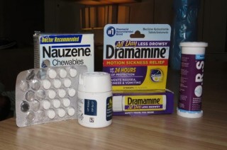 Just a sampling of the medications used for sea sickness during the first few days of the expedition. 