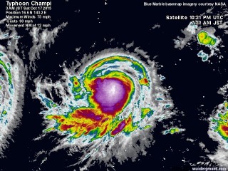 Satellite image of Typhoon Champi