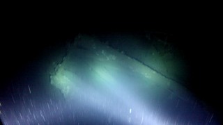 S.S. Terra Nova bridge supports visible in the underwater video filmed from R/V Falkor with SHRIMP (Simple High Resolution IMaging Package)