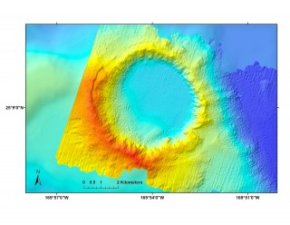 The mysterious crater near Maro Reef. 