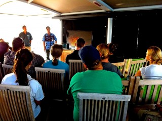 The cultural briefing, just before departing Honolulu.