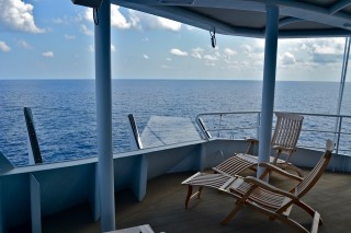 The marine mammal observation deck, during calmer seas.