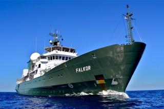 R/V Falkor at Baker Bank.