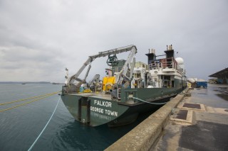 Falkor Docked in Guam before Hyrdothermal Hunt 2015: "My home for the next month." 