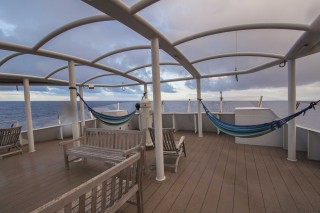 The upper deck of R/V Falkor - a perfect place to relax and get some fresh air. 