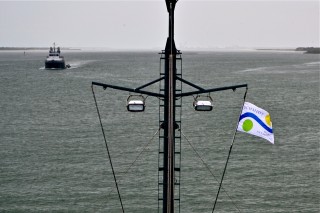 Just inside the Port Aransas inlet. 