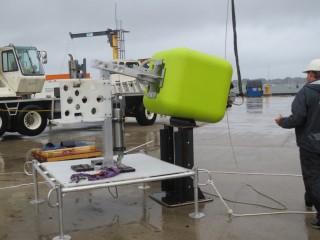 The landers are uniquely designed to have the ability to fold, decreasing the space needed for the lander while at sea. These landers were specially designed to fit with the storage capacities aboard R/V Falkor. 