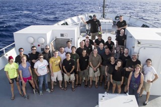 The research crew of the Life Without Oxygen in the Pacific expedition, sailing the beautiful, interesting waters of the Pacific Ocean. 