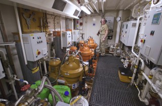 Chief engineer Allan Watt gives a tour of the engine room.