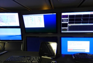 Control room mapping and bathymetry displays. 
