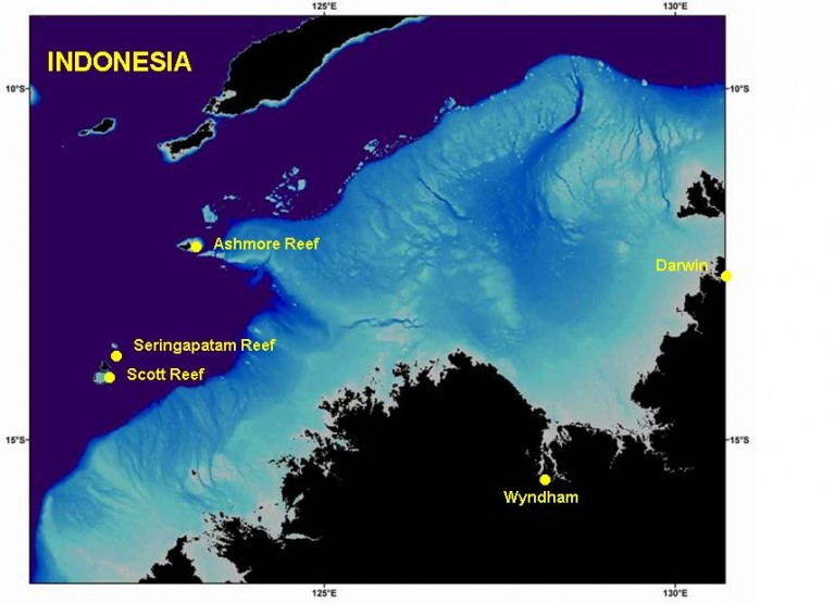 Map of Timor Sea.