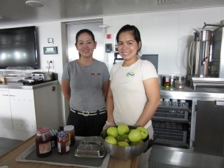 Mary Ann and Sheilla help to maintain a comfortable ship as Falkor’s stewards. 