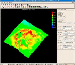 Sonar view of Nero's top. An open question is whether there might be live corals on these bumps. 