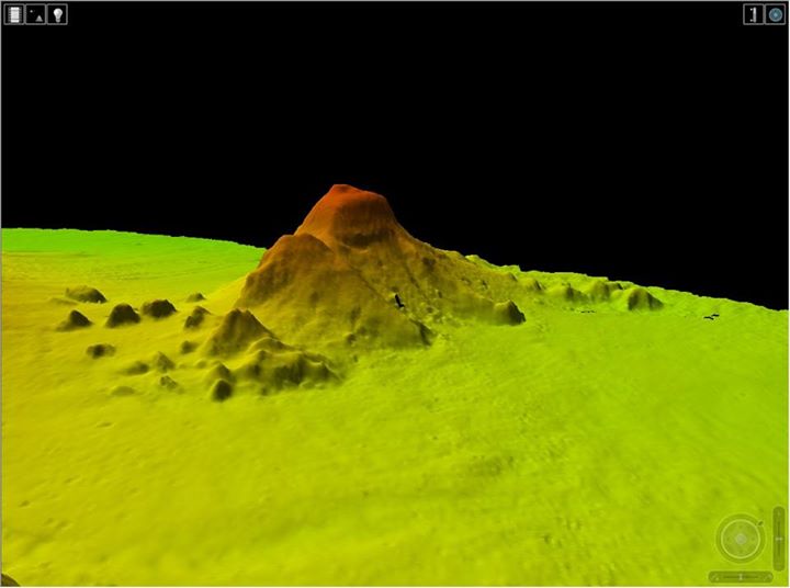 Newly mapped volcano found near Ontong Java plateau, and standing ~900-meter tall.