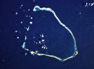 Satalite image of Nukumanu Atoll. 