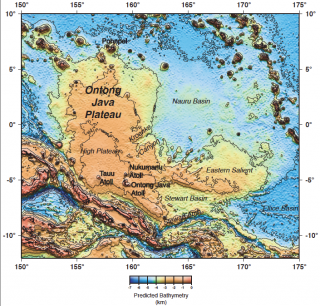 A map of the Ontong Java Plateau, with key research targets labeled.