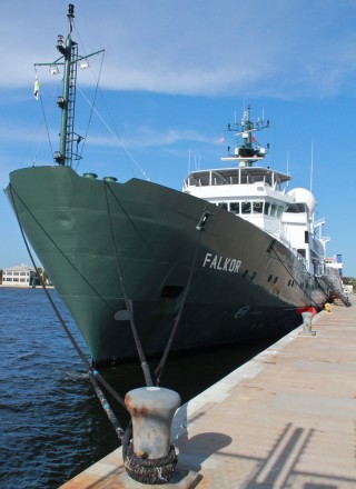 R/V Falkor in port at St. Petersburg Florida.