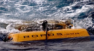 A welcome sight: ROPOS in the water for the first dive. 