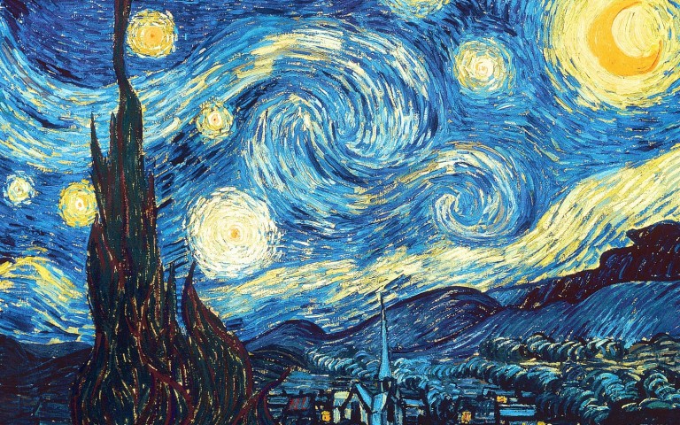 Dr. Richards compares the sky image in Van Gogh's Starry Night (1889) to ocean mixing. 