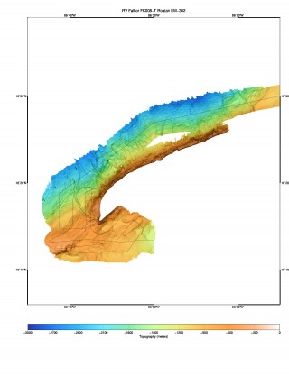 Raw mapping data from a pass with Falkor's sonar.